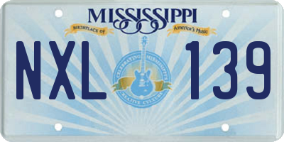 MS license plate NXL139
