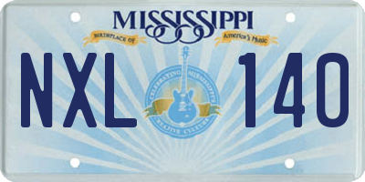 MS license plate NXL140