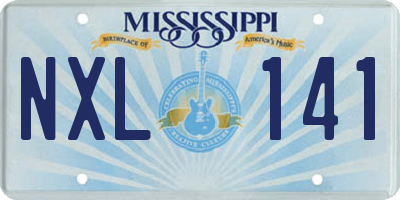 MS license plate NXL141