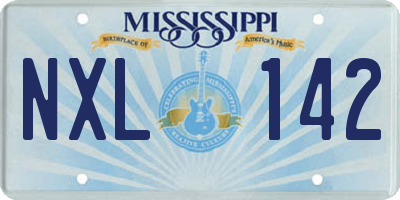 MS license plate NXL142