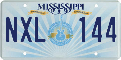 MS license plate NXL144