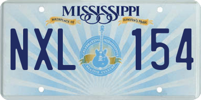 MS license plate NXL154