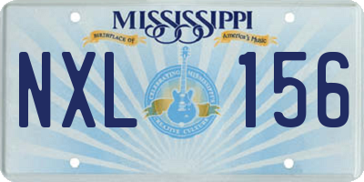 MS license plate NXL156