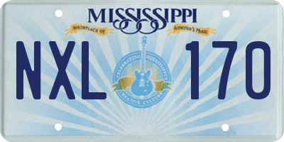 MS license plate NXL170