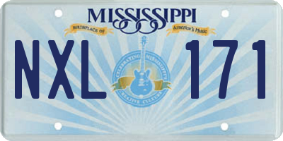 MS license plate NXL171