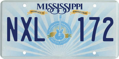 MS license plate NXL172