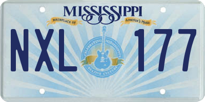 MS license plate NXL177