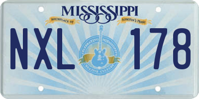 MS license plate NXL178