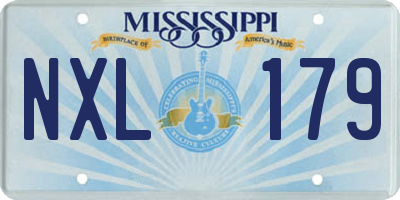 MS license plate NXL179