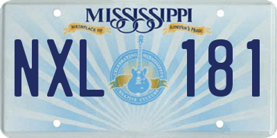 MS license plate NXL181