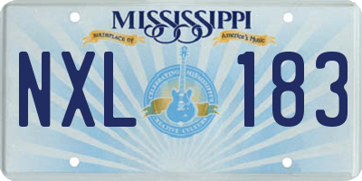 MS license plate NXL183