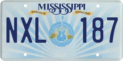 MS license plate NXL187