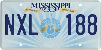MS license plate NXL188