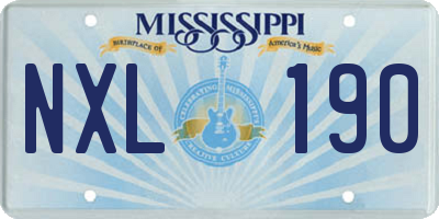 MS license plate NXL190