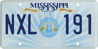 MS license plate NXL191