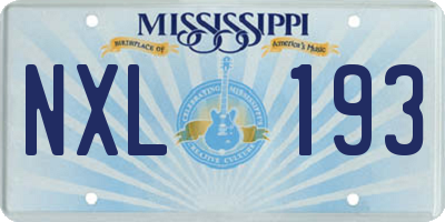 MS license plate NXL193