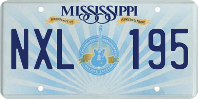 MS license plate NXL195