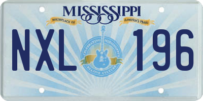MS license plate NXL196