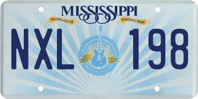 MS license plate NXL198