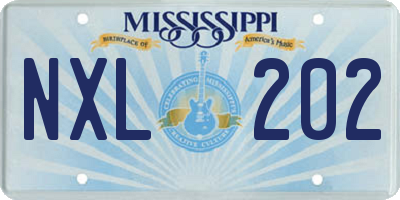 MS license plate NXL202