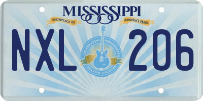 MS license plate NXL206