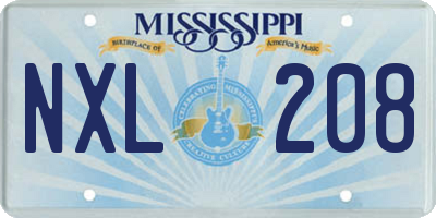 MS license plate NXL208