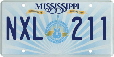 MS license plate NXL211
