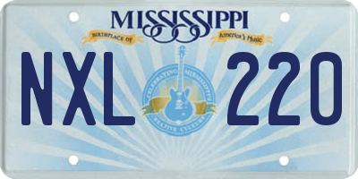 MS license plate NXL220