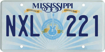 MS license plate NXL221