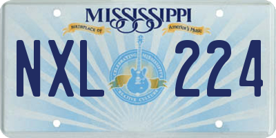 MS license plate NXL224