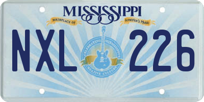 MS license plate NXL226