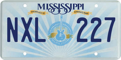 MS license plate NXL227