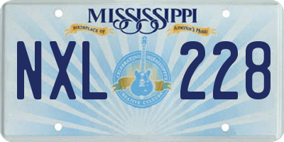 MS license plate NXL228