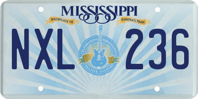 MS license plate NXL236