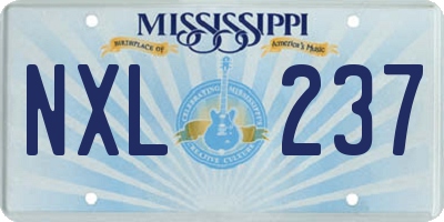 MS license plate NXL237