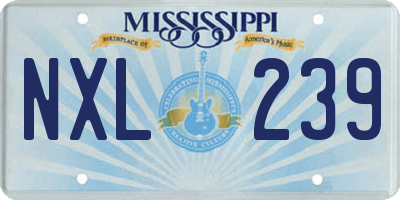 MS license plate NXL239