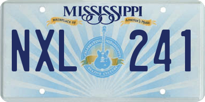 MS license plate NXL241