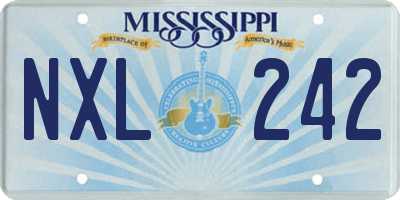 MS license plate NXL242