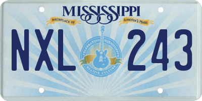 MS license plate NXL243