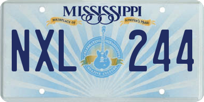 MS license plate NXL244