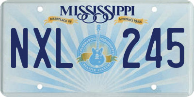 MS license plate NXL245
