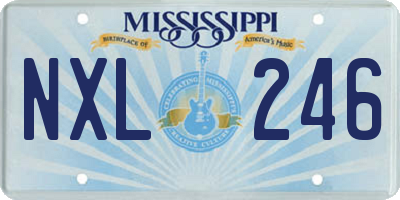 MS license plate NXL246