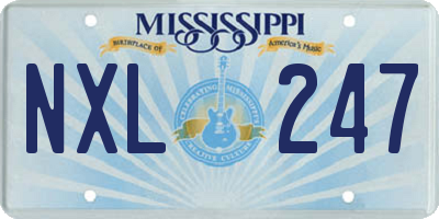 MS license plate NXL247