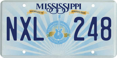 MS license plate NXL248