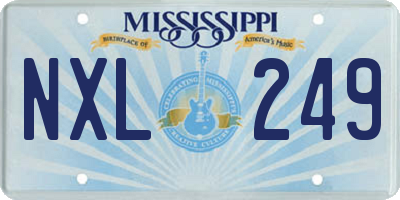 MS license plate NXL249
