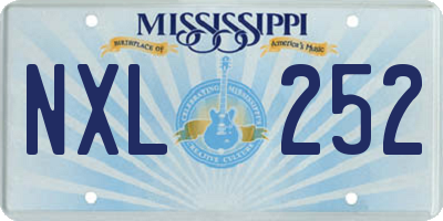 MS license plate NXL252