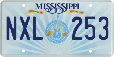 MS license plate NXL253