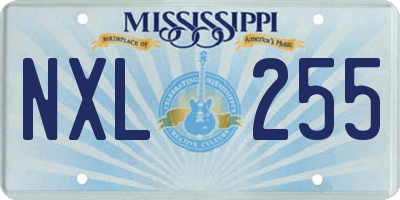 MS license plate NXL255