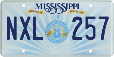 MS license plate NXL257