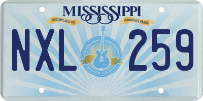 MS license plate NXL259